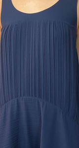 Vestido Azul Corrugado