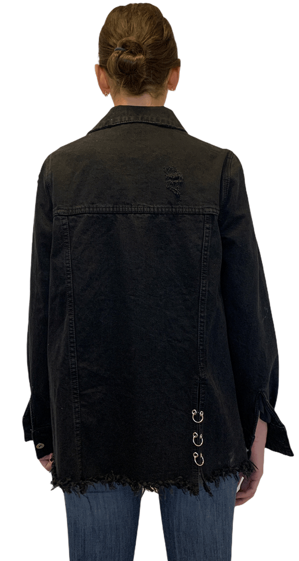 Chaqueta Denim Ojetillos