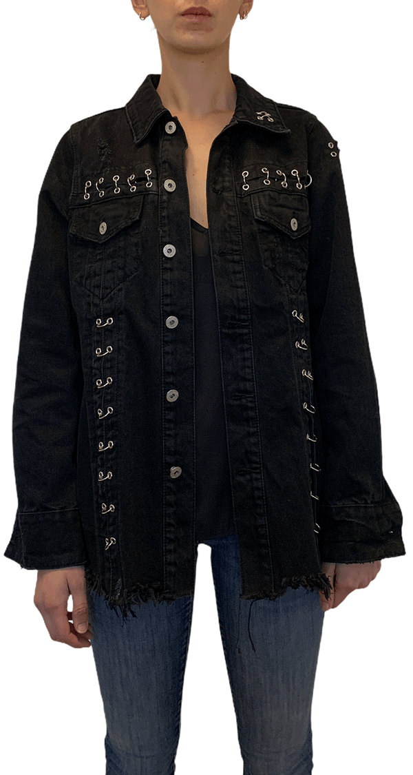 Chaqueta Denim Ojetillos