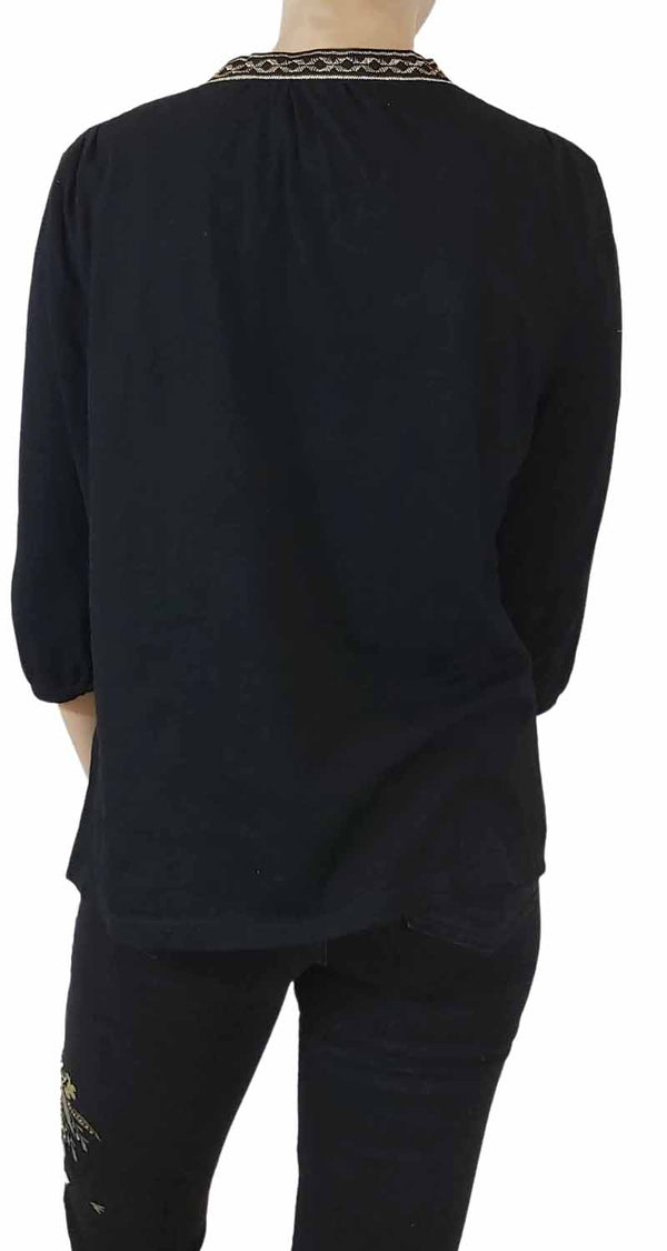 Blusa Melia Algodón Negro