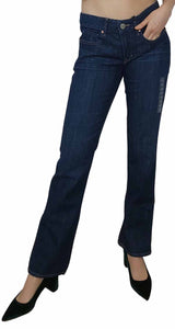Jeans Real Straight Low Rise Azul