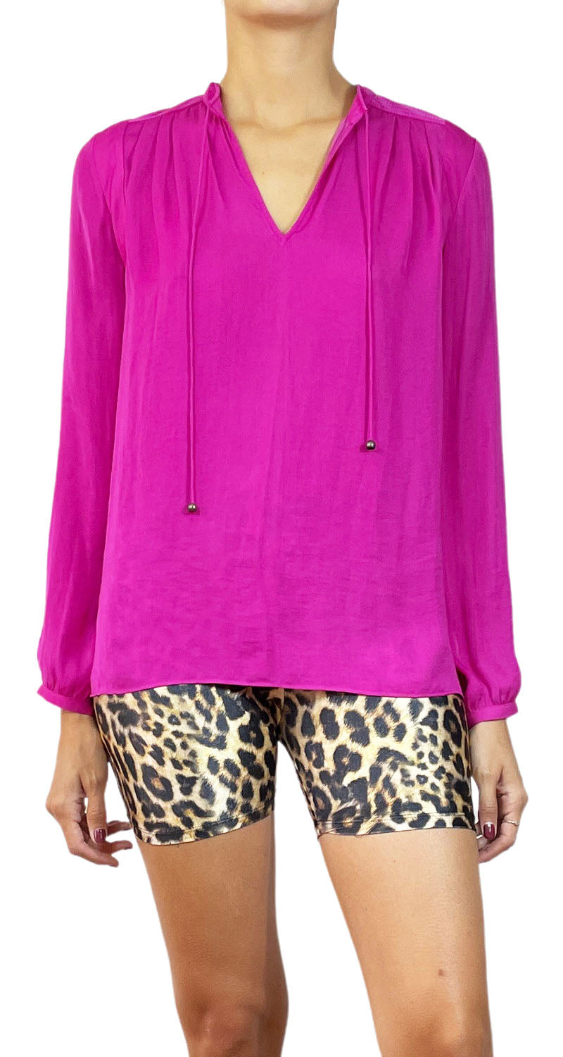 Blusa Fucsia Cordones