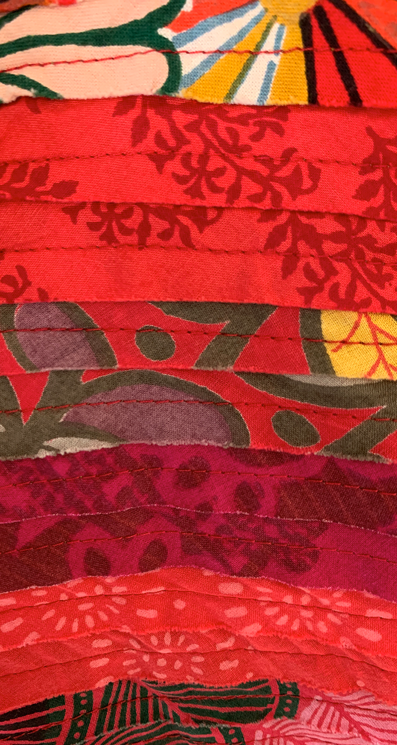 Pollera Evasé Costuras Multicolor