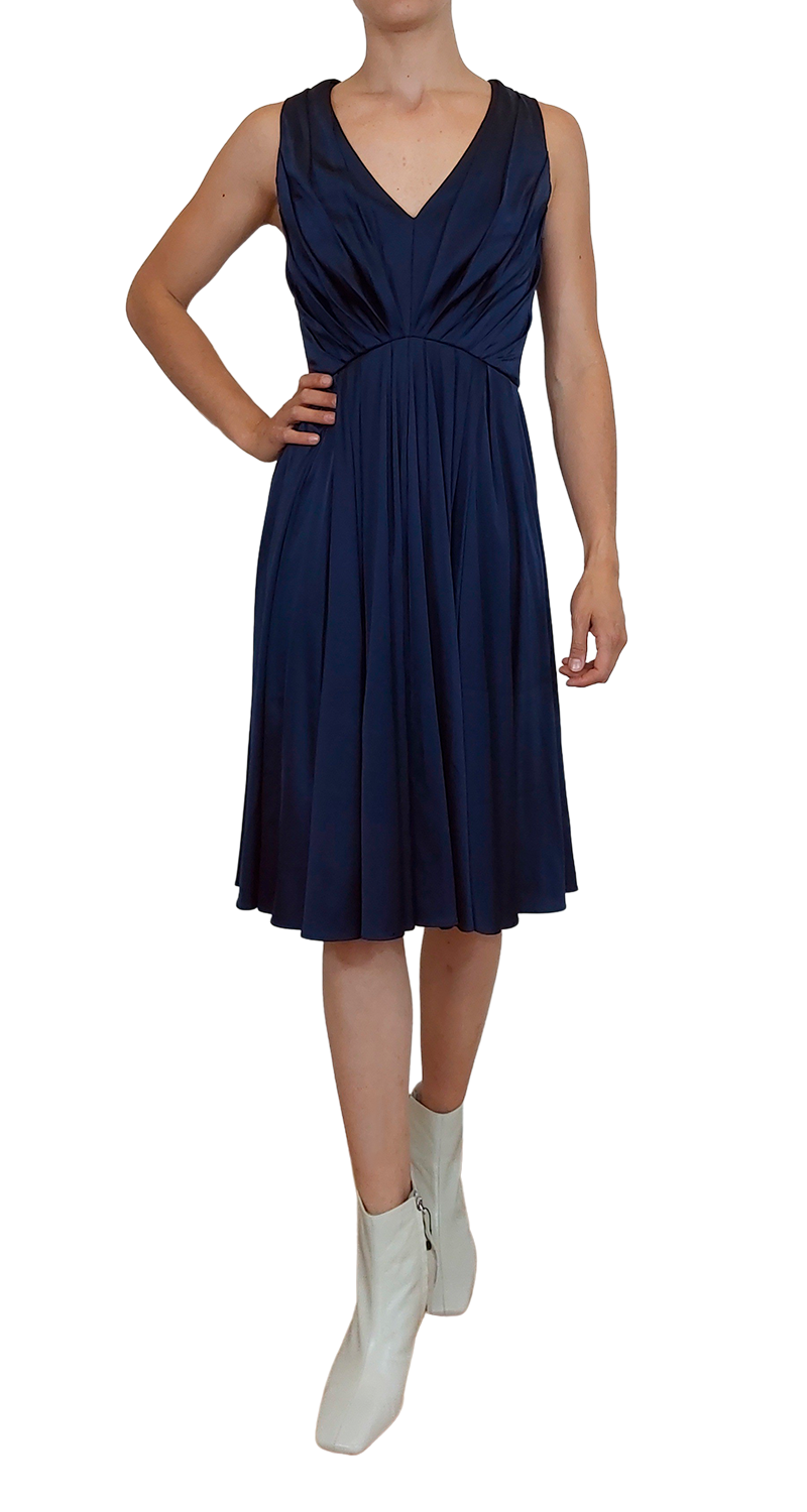 Vestido Plisado Navy