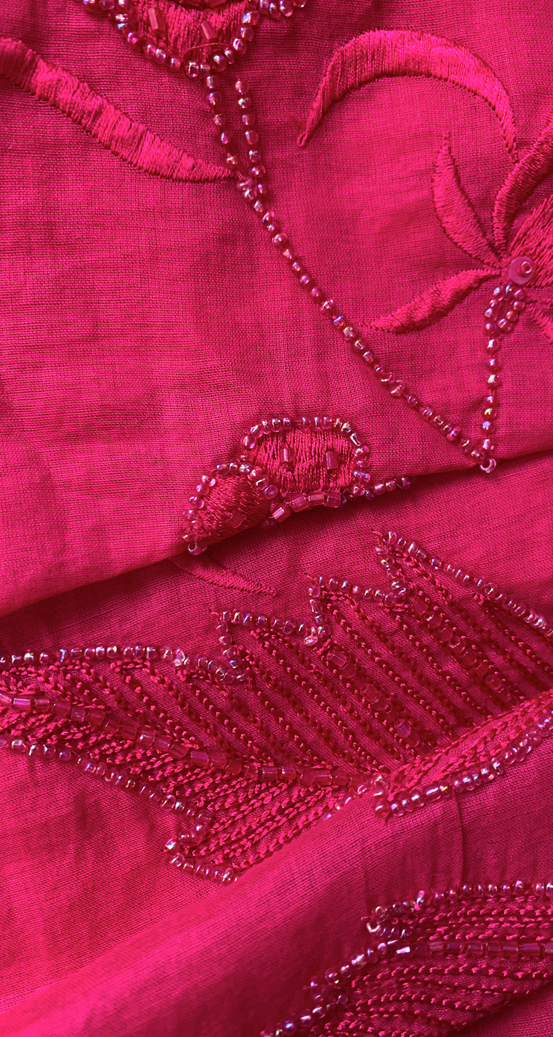 Pollera Bordados Rosados