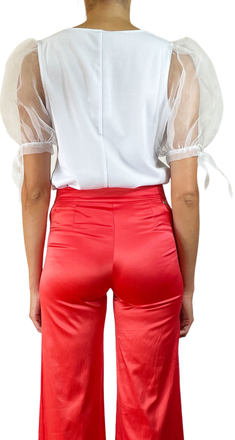 Blusa Mangas Traslúcidas