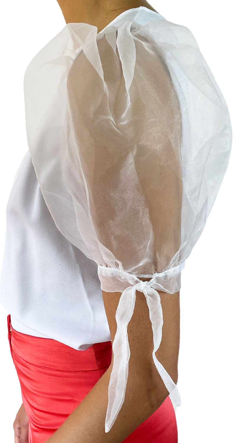 Blusa Mangas Traslúcidas