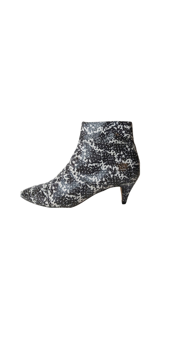 Botines Pitón Blanco y Negro