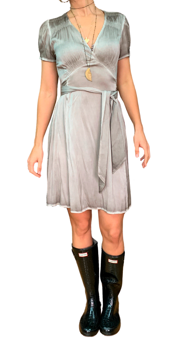 Vestido Seda Gris