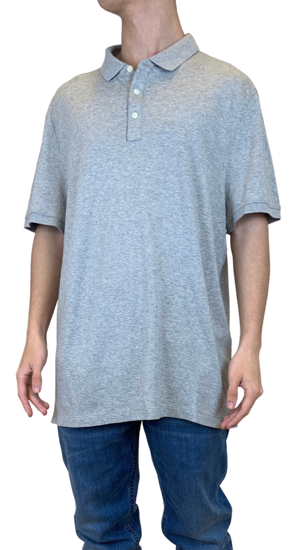 Polera Gris Cuello Polo