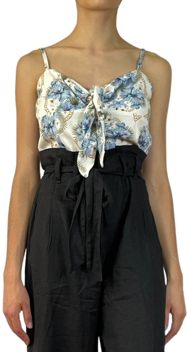 Croptop Flores Azules