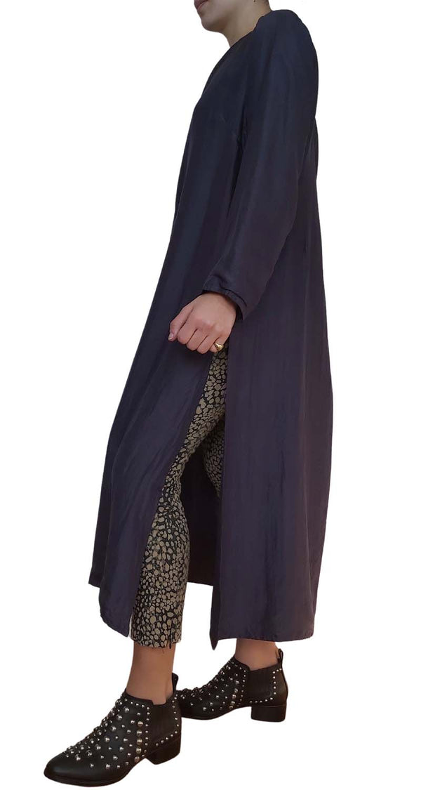 Vestido Seda Gris