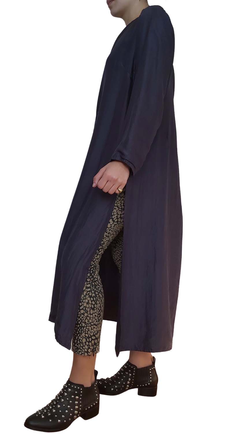 Vestido Seda Gris