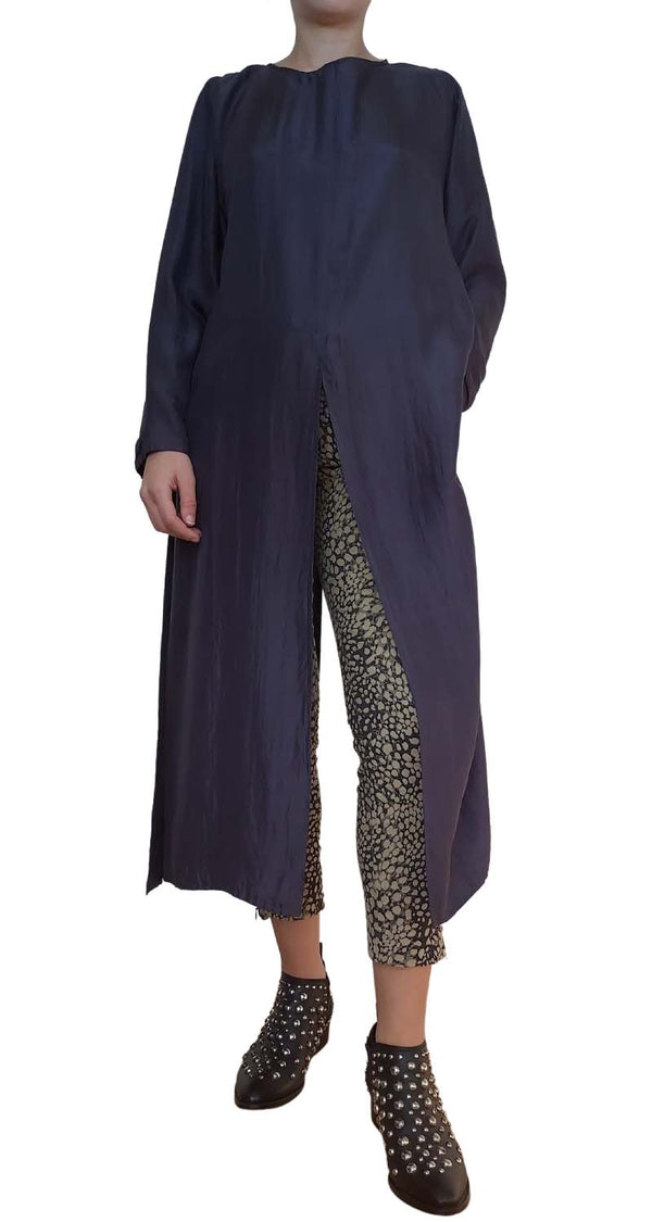 Vestido Seda Gris
