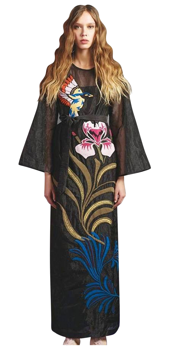 Vestido Maxi / Túnica "Organza" bordada a mano (5173400141959)