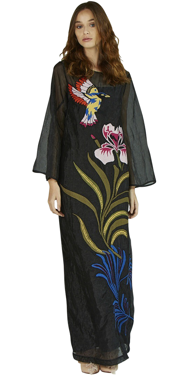 Vestido Maxi / Túnica "Organza" bordada a mano (5173400141959)