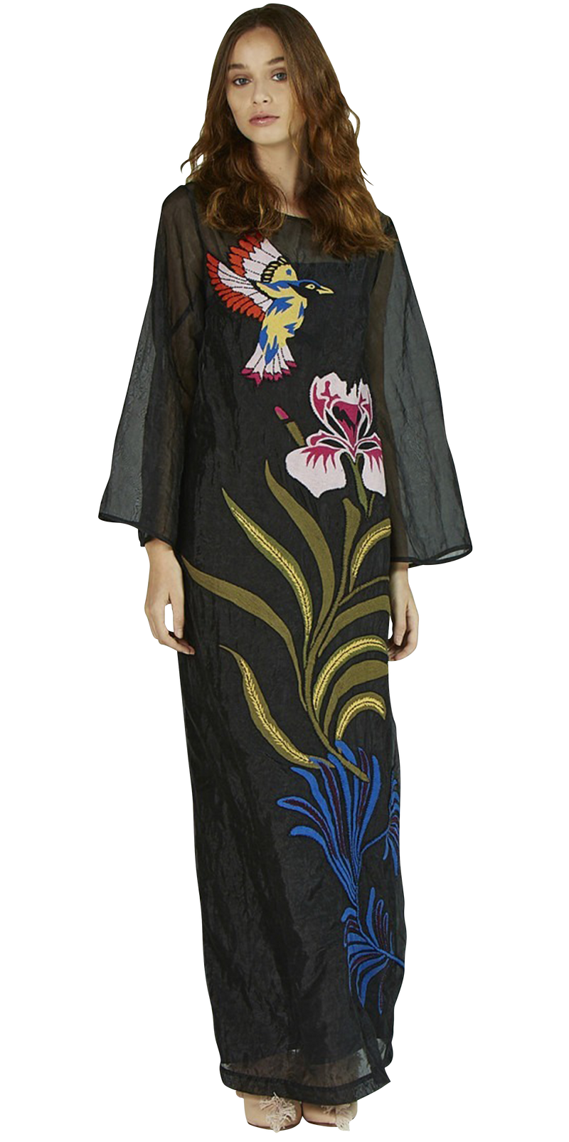 Vestido Maxi / Túnica "Organza" bordada a mano (5173400141959)