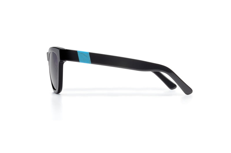 Anteojos Wayfarer Negro matte / Lente negro / Logo azul (5178942259335)