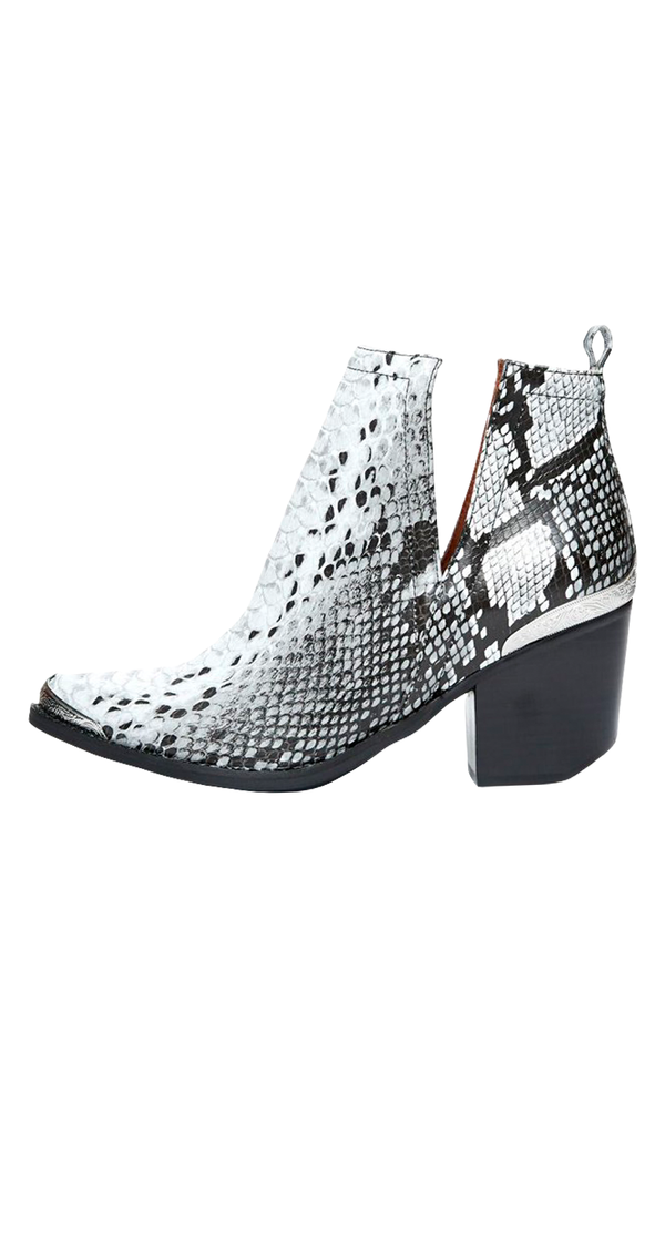 Botines Cromwell Black White Snake