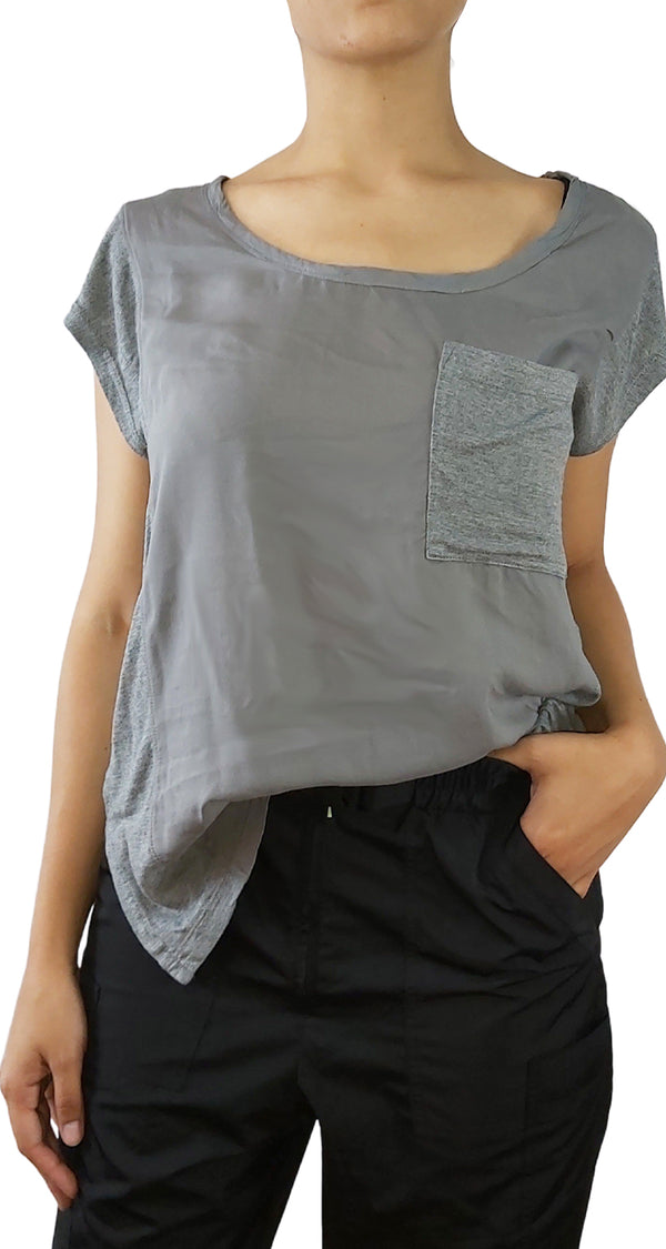 Polera Mixed Media Gris