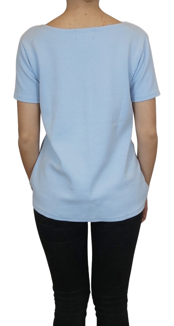 Polera Texturizada Celeste