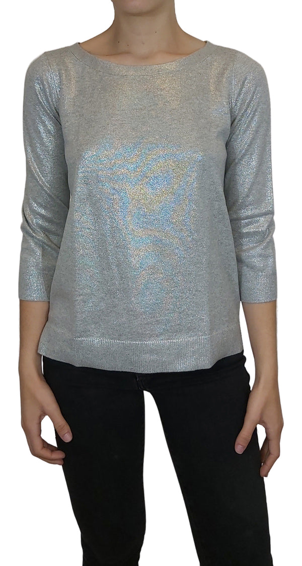 Sweater Shine Boatneck Gris