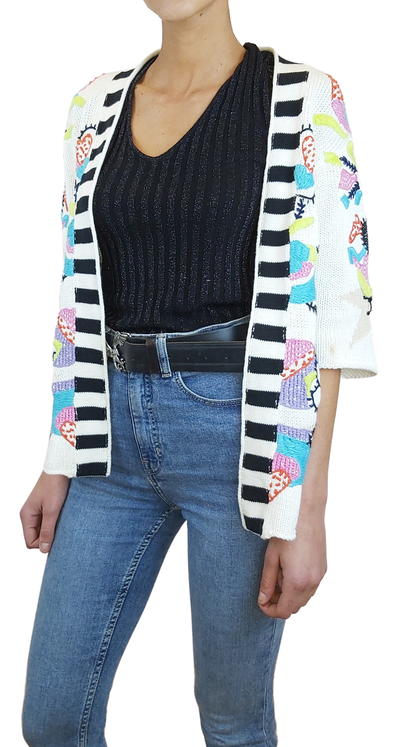 Cardigan Estrellas Bordado Beige