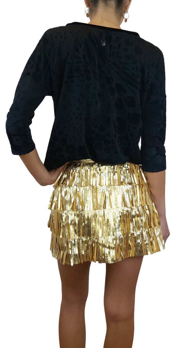 Polera Animal Velvet Negro