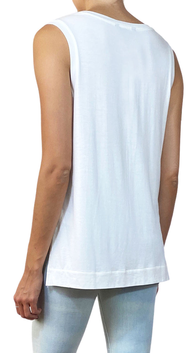 Polera Blanca Sin Mangas