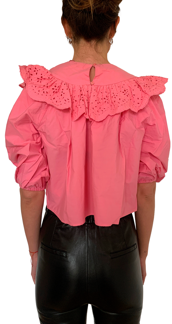 Blusa Rosada Cuello Bobo