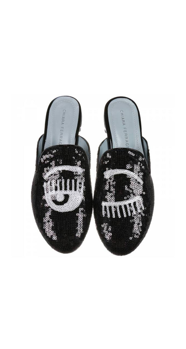 Paillettes Black Mules