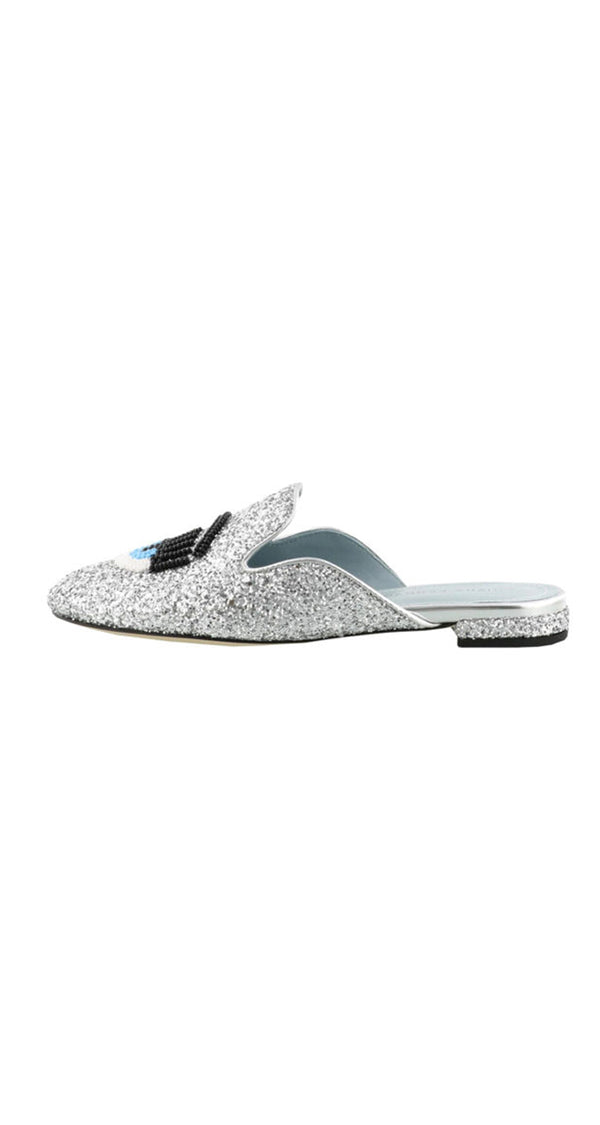 Glitter Argento Mules