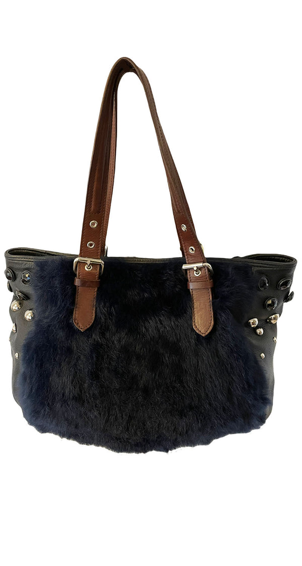 Cartera Efecto Piel y Tachas