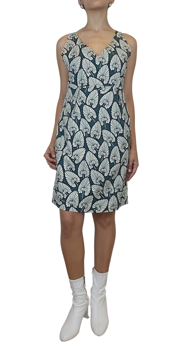 Vestido sin mangas Verde estampado