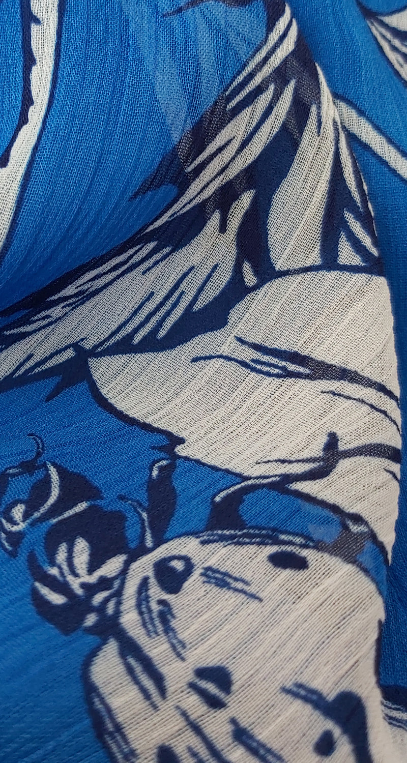 Maxi Falda Louie Floral Print Azul
