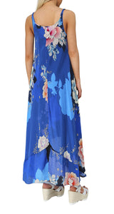 Vestido Silk Kara Floral Print Azul
