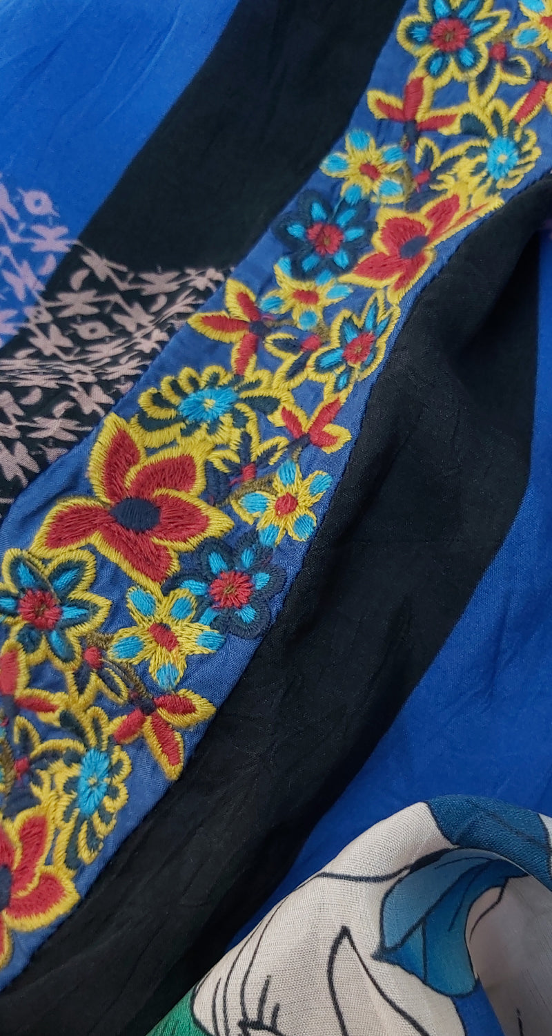 Vestido Silk Kara Floral Print Azul