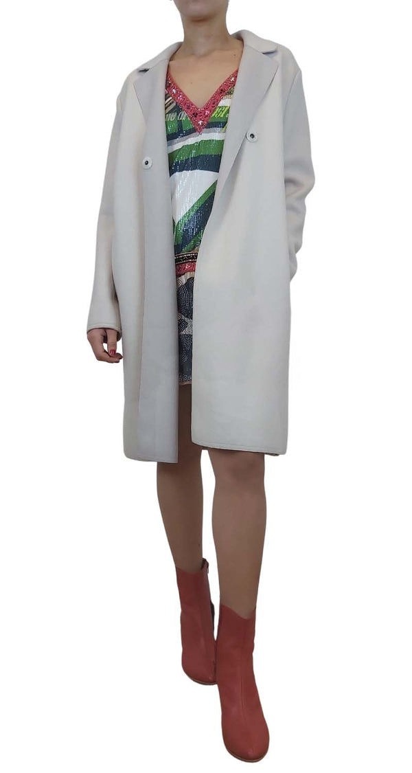Abrigo Lana Cashmere y Seda Beige
