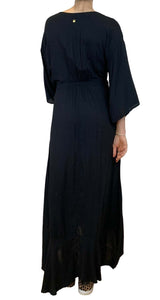 Vestido Negro Maxi Wrap