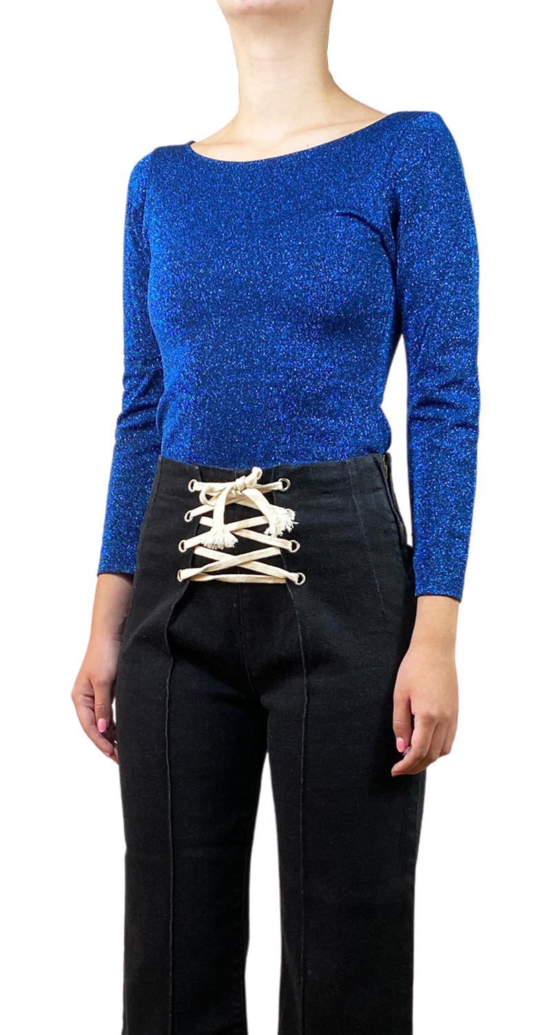 Polera Azul Fibras Metalizadas