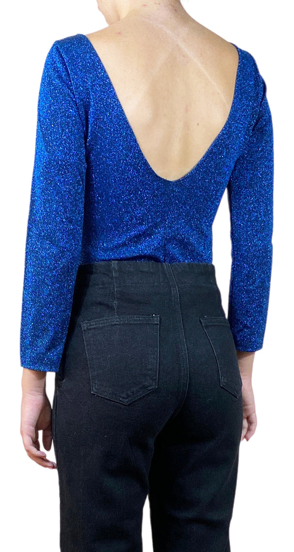 Polera Azul Fibras Metalizadas
