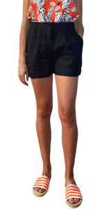 Short Lino Alforzas