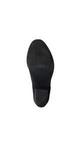 Botines En Punta Cuero Negro