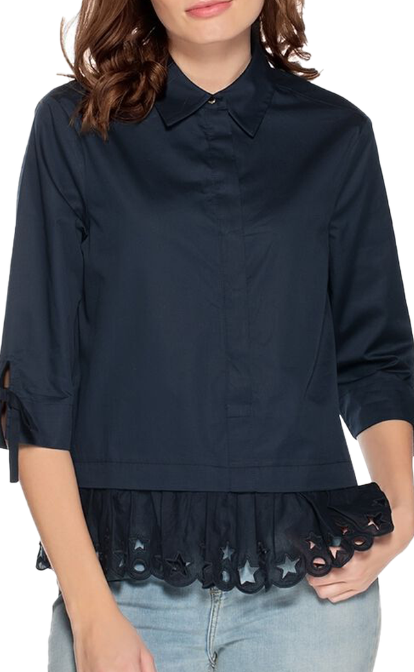 Blusa Navy Eyelet