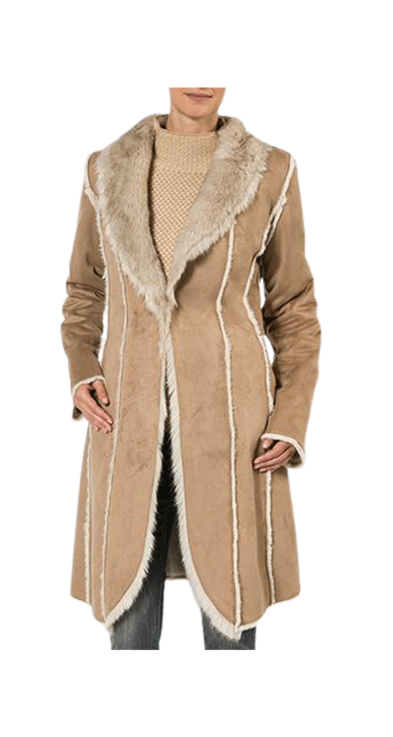 Abrigo Gamuza Beige Liujo