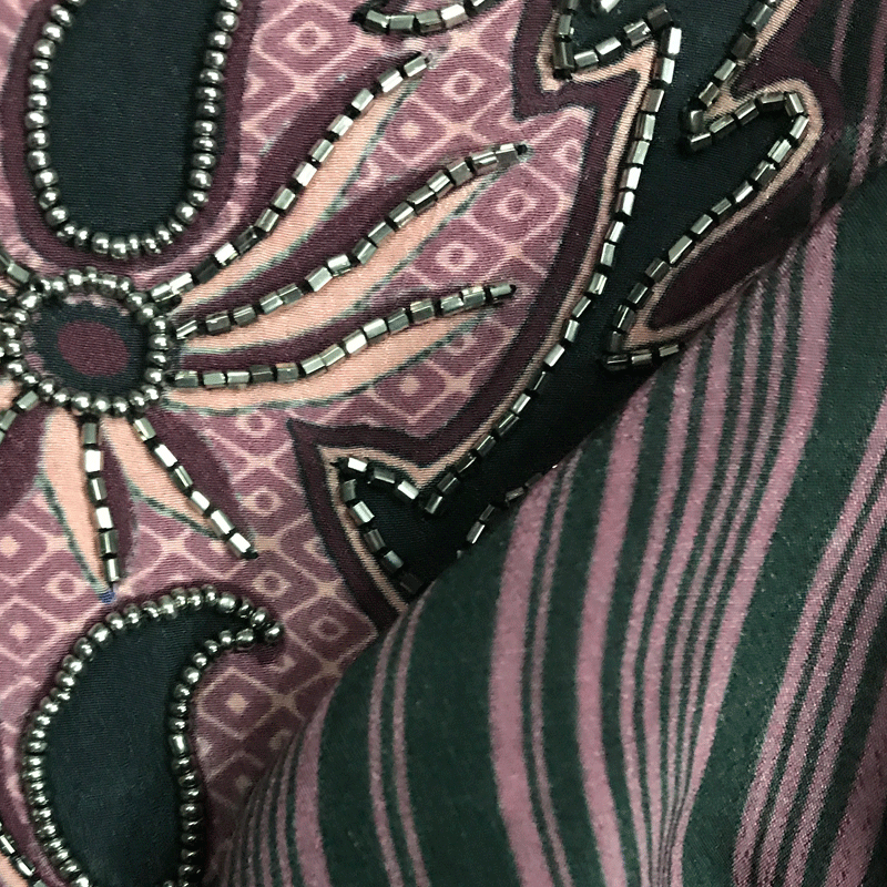 Vestido Seda Rayado