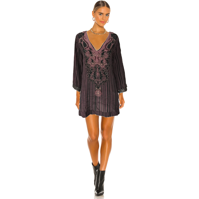 Vestido Seda Rayado
