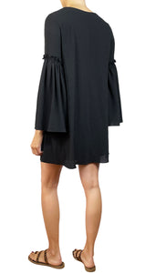 Vestido Mini Negro Mangas