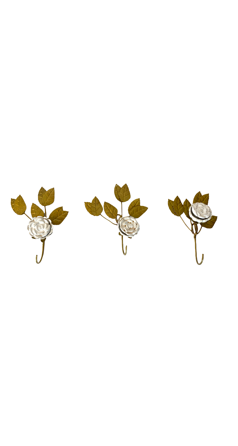 Set Ganchos Flor Blanca