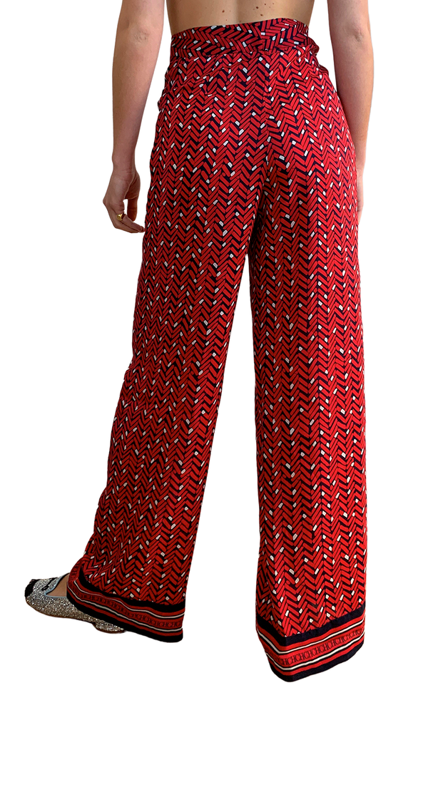 Pantalón Crepe Wide Leg Rojo